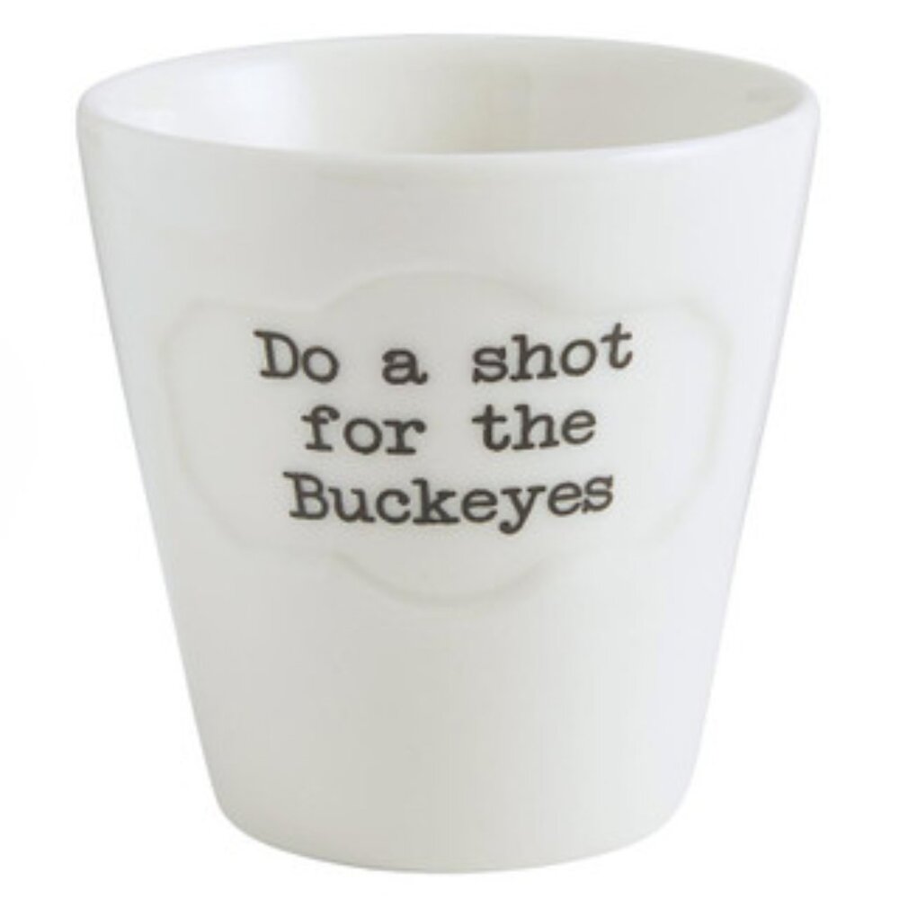 NEW - Do a shot for the Buckeyes ! Ohio State Set of 12 ceramic Shot Glasses NIB